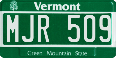 VT license plate MJR509