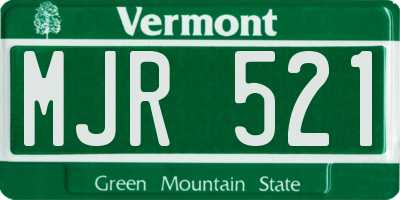 VT license plate MJR521