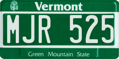 VT license plate MJR525