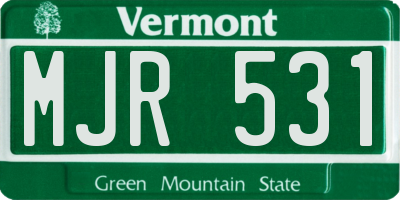 VT license plate MJR531