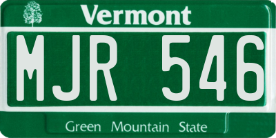 VT license plate MJR546