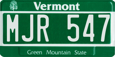 VT license plate MJR547