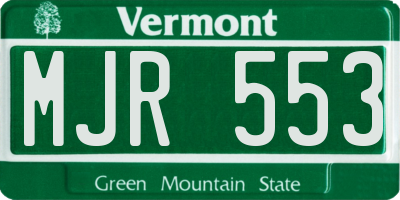VT license plate MJR553