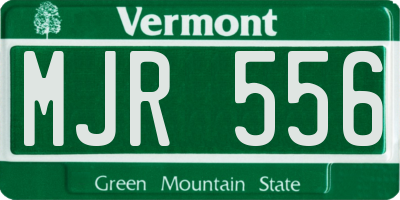 VT license plate MJR556