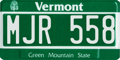 VT license plate MJR558
