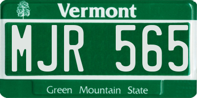 VT license plate MJR565
