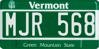 VT license plate MJR568