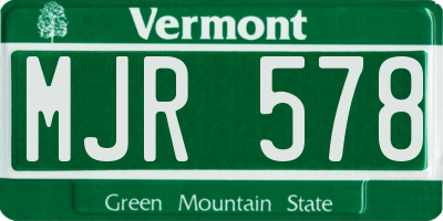 VT license plate MJR578
