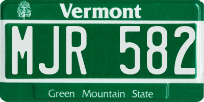 VT license plate MJR582