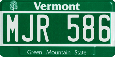 VT license plate MJR586