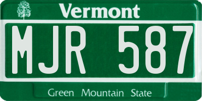 VT license plate MJR587
