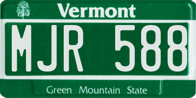 VT license plate MJR588