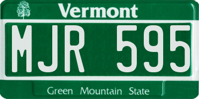 VT license plate MJR595