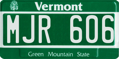 VT license plate MJR606