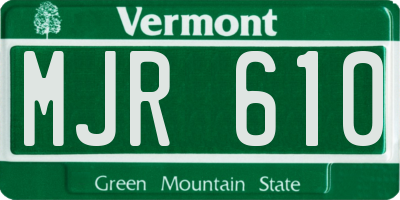 VT license plate MJR610