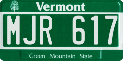 VT license plate MJR617