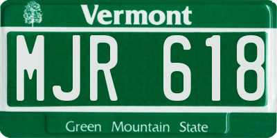 VT license plate MJR618