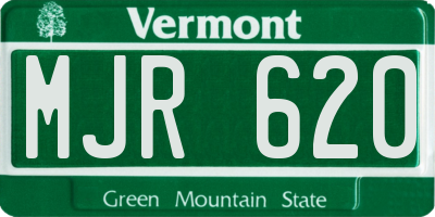 VT license plate MJR620