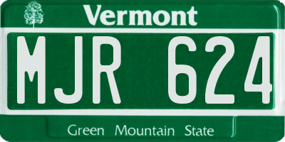 VT license plate MJR624