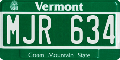 VT license plate MJR634