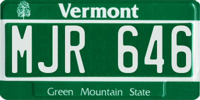VT license plate MJR646