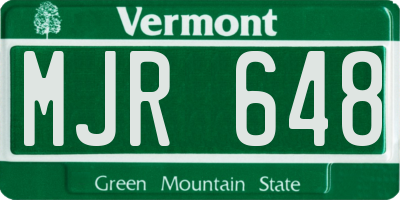 VT license plate MJR648