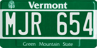 VT license plate MJR654
