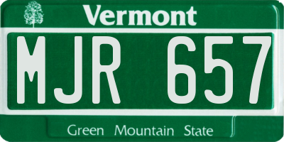VT license plate MJR657