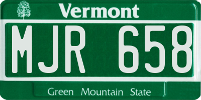 VT license plate MJR658