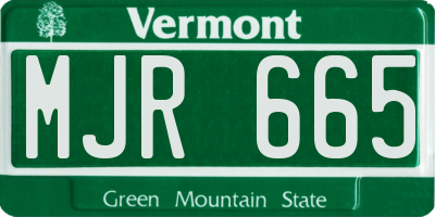 VT license plate MJR665