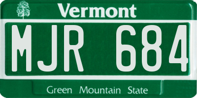 VT license plate MJR684