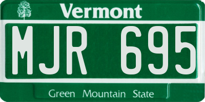 VT license plate MJR695