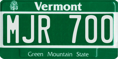 VT license plate MJR700