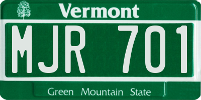 VT license plate MJR701
