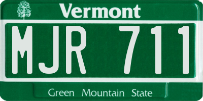 VT license plate MJR711