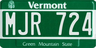 VT license plate MJR724