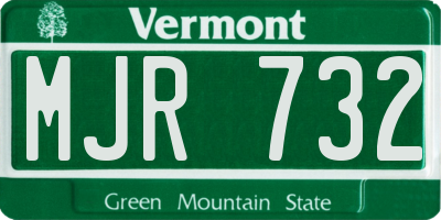 VT license plate MJR732