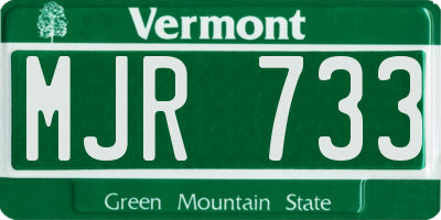 VT license plate MJR733
