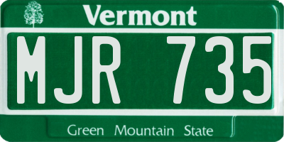 VT license plate MJR735