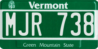 VT license plate MJR738