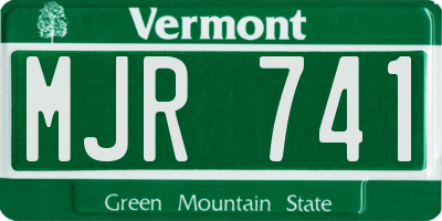 VT license plate MJR741