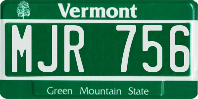VT license plate MJR756