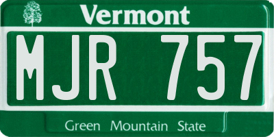 VT license plate MJR757