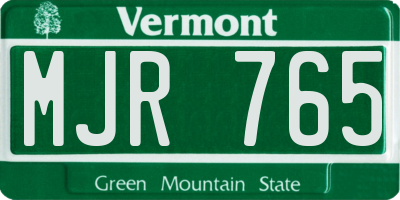 VT license plate MJR765