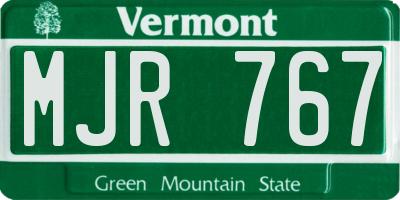 VT license plate MJR767