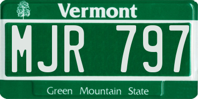 VT license plate MJR797