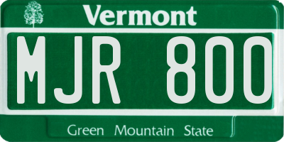 VT license plate MJR800