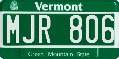 VT license plate MJR806