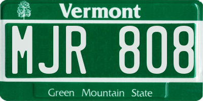 VT license plate MJR808