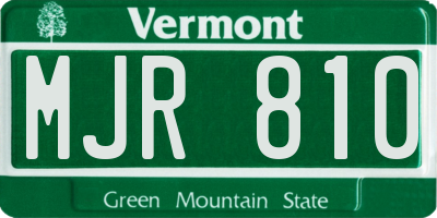 VT license plate MJR810